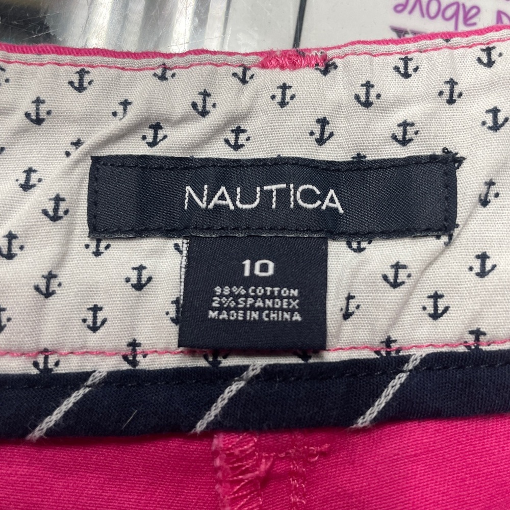 Nautica Pink Cotton Khaki Pocket Shorts Sz 10 - Picture 3 of 6